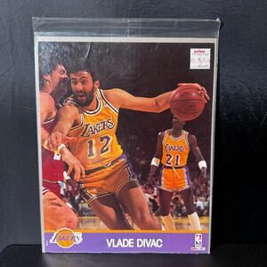 Vintage VLADE DIVAC LA LAKERS NBA HOOPS ACTION  Photo Card 8 X 10 FACTORY SEALED